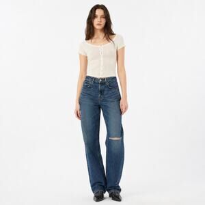 Moussy Vintage Soja Straight Jeans Ripped Size 25 New Made in Japan
